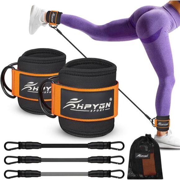 Ankle Resistance Bands with Cuffs, Ankle Bands for Working Out - Picture 1 of 8